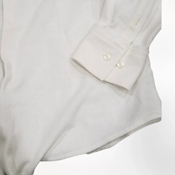 Boss Hugo Boss White Waffle Knit Slim Casual Button Down 40 - Picture 2 of 3